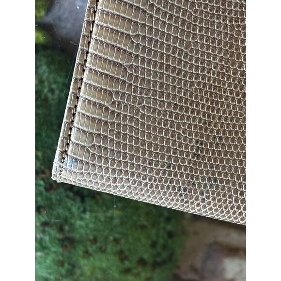 GUCCI Beige Vintage Lizard Embossed Satchel - Picture 8 of 13